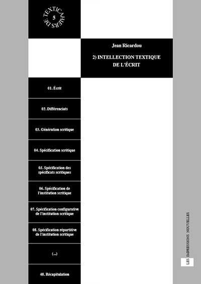 Couverture - Textica 5 - Intellection textique de l'écrit